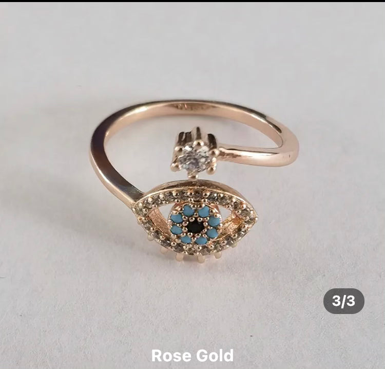 18k Plated Evil Eye đź§ż Ring đź’Ť