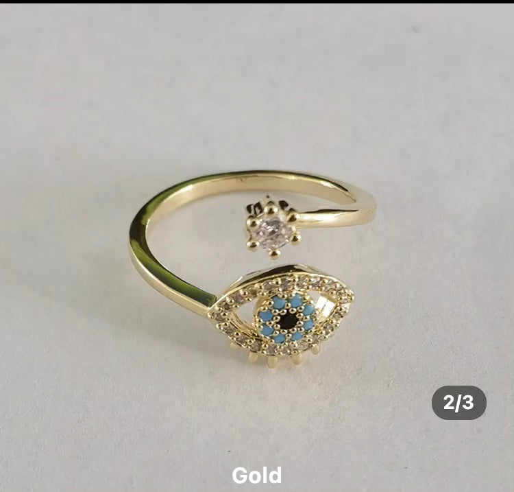 18k Plated Evil Eye đź§ż Ring đź’Ť
