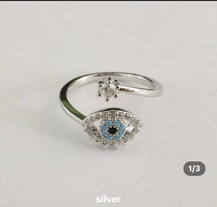 18k Plated Evil Eye đź§ż Ring đź’Ť